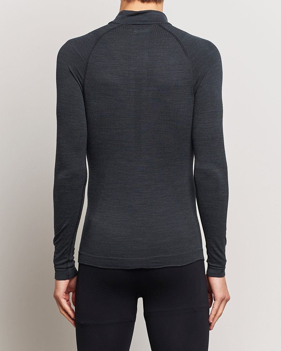 Men |  | Falke Sport | Falke Long Sleeve Wool Tech half Zip Shirt Black