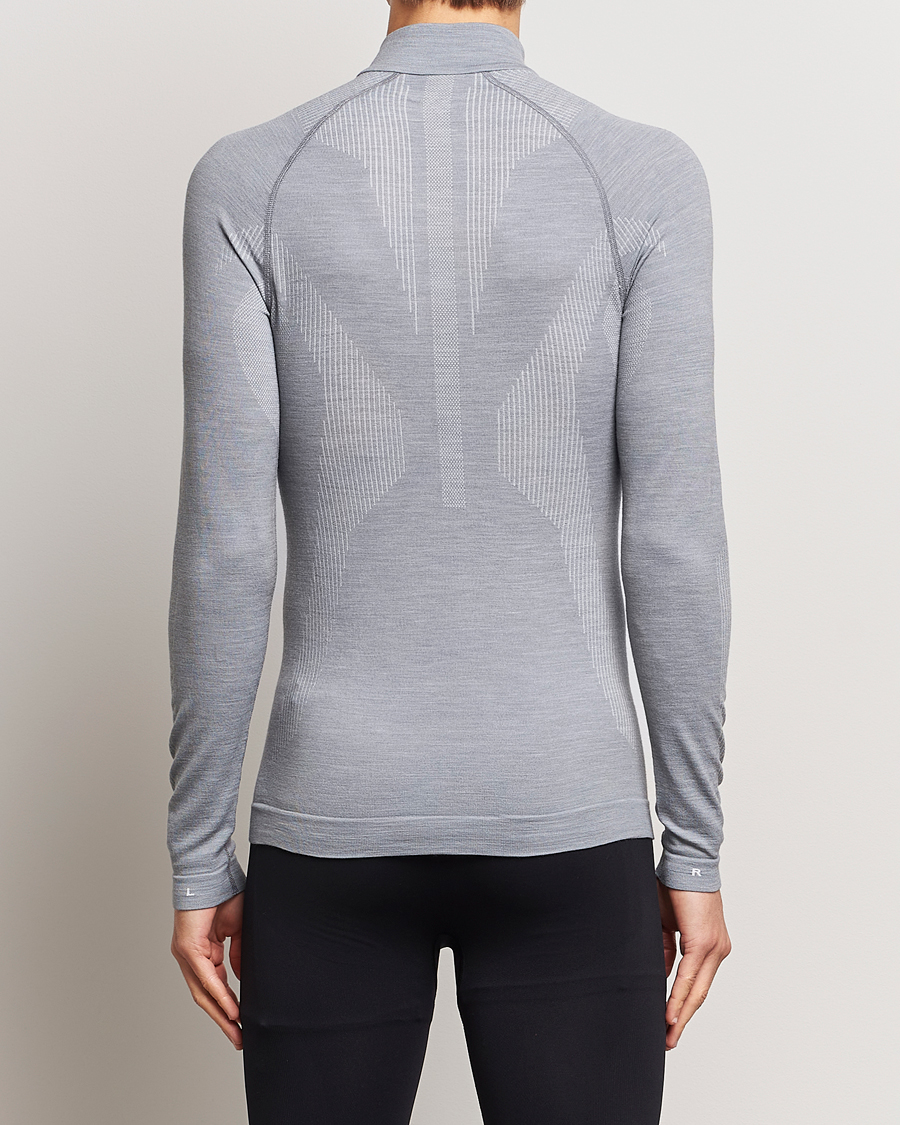 Men | Thermal Underwear | Falke Sport | Falke Long Sleeve Wool Tech half Zip Shirt Grey Heather
