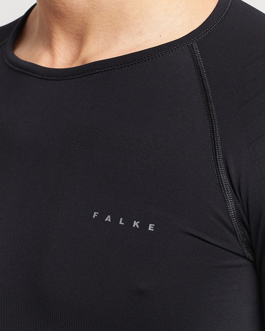 Men | T-Shirts | Falke | Long Sleeve Warm Shirt Black