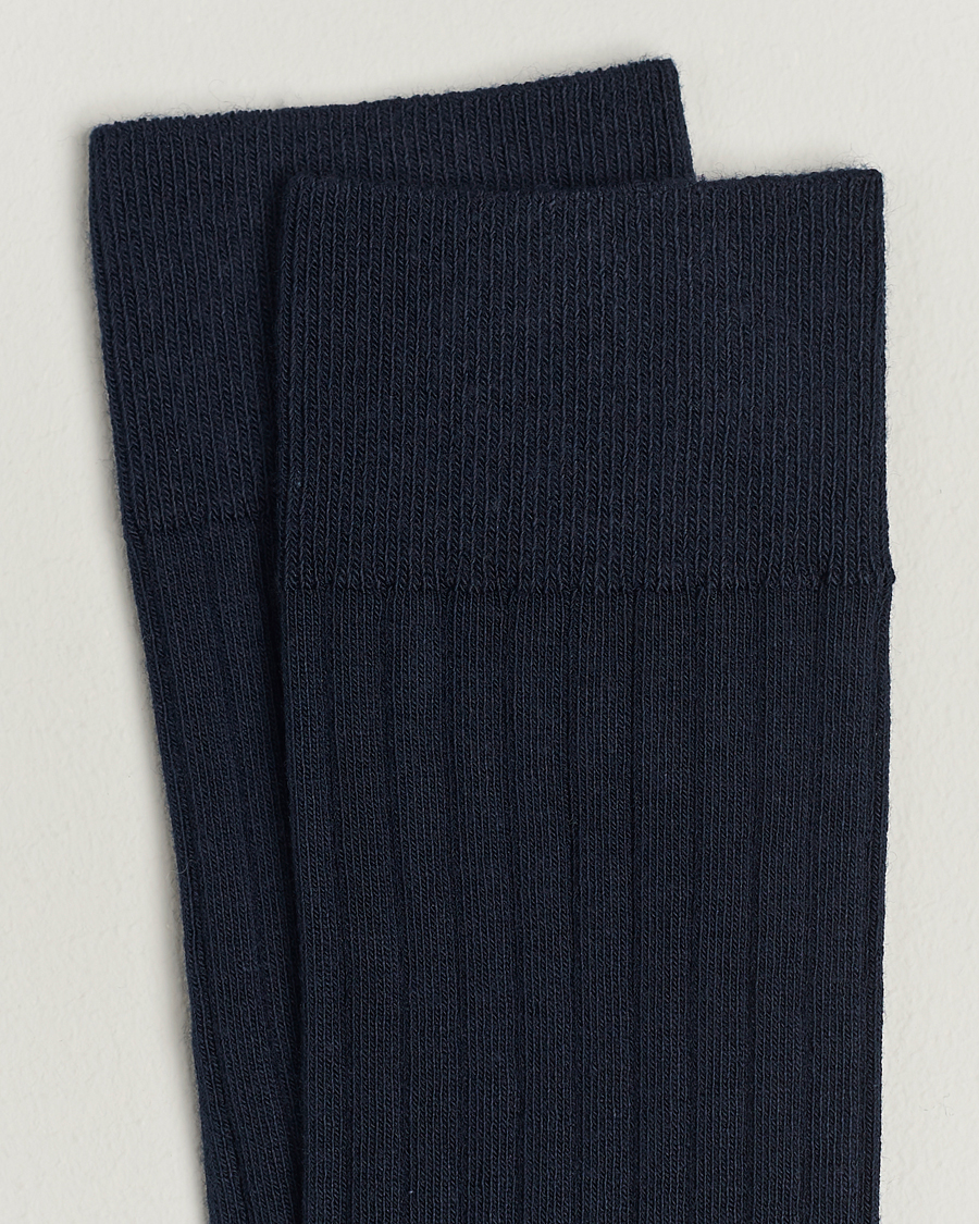Men |  | A Day's March | Ribbed Cotton Socks Navy