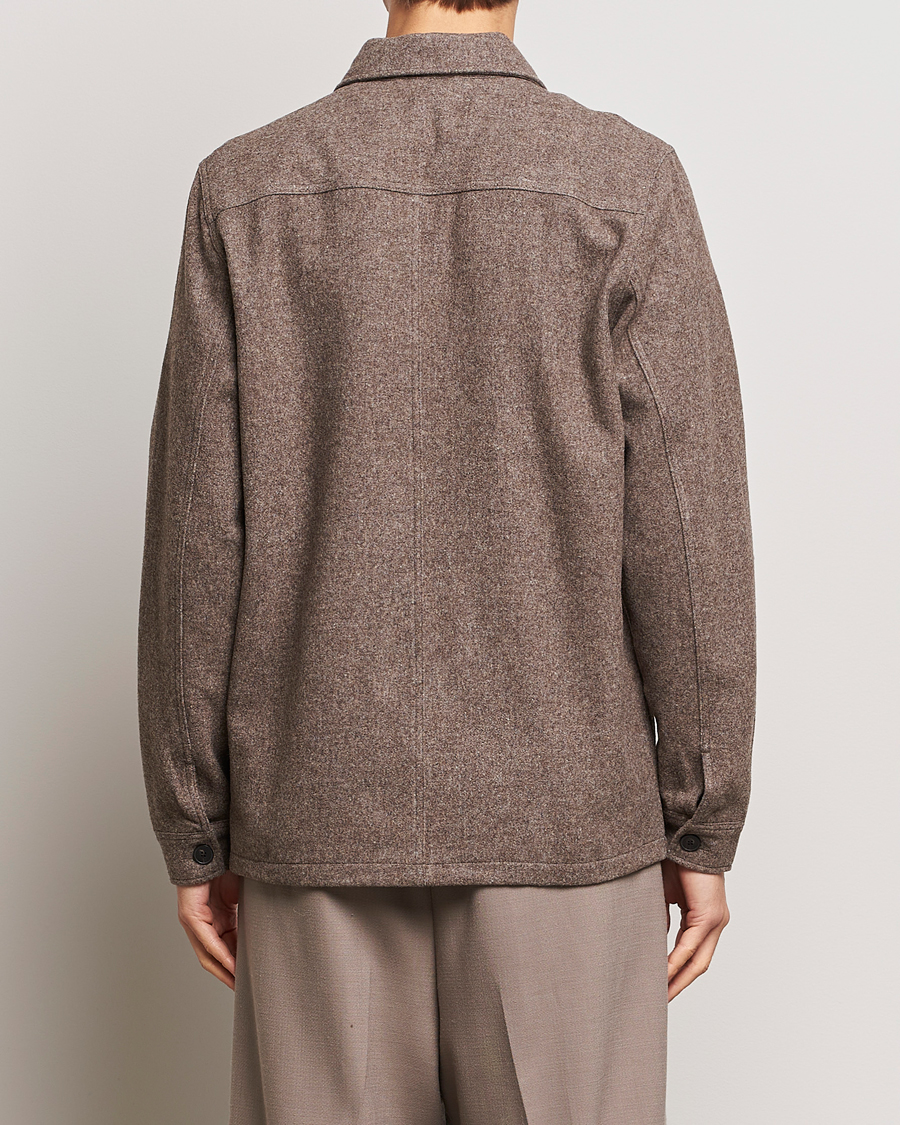Men | Shirts | A Day's March | Original Wool Overshirt Taupe Melange