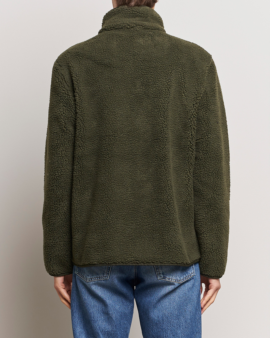 Men | Sweaters & Knitwear | A Day's March | Tone Pile Fleece Jacket Deep Green