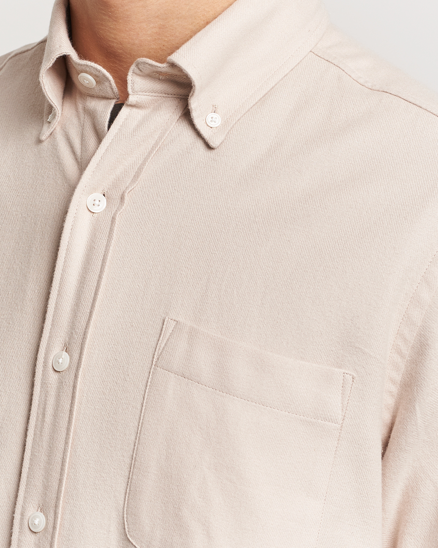 Men | Shirts | A Day's March | Moorgate Light Flanell Shirt Taupe Melange