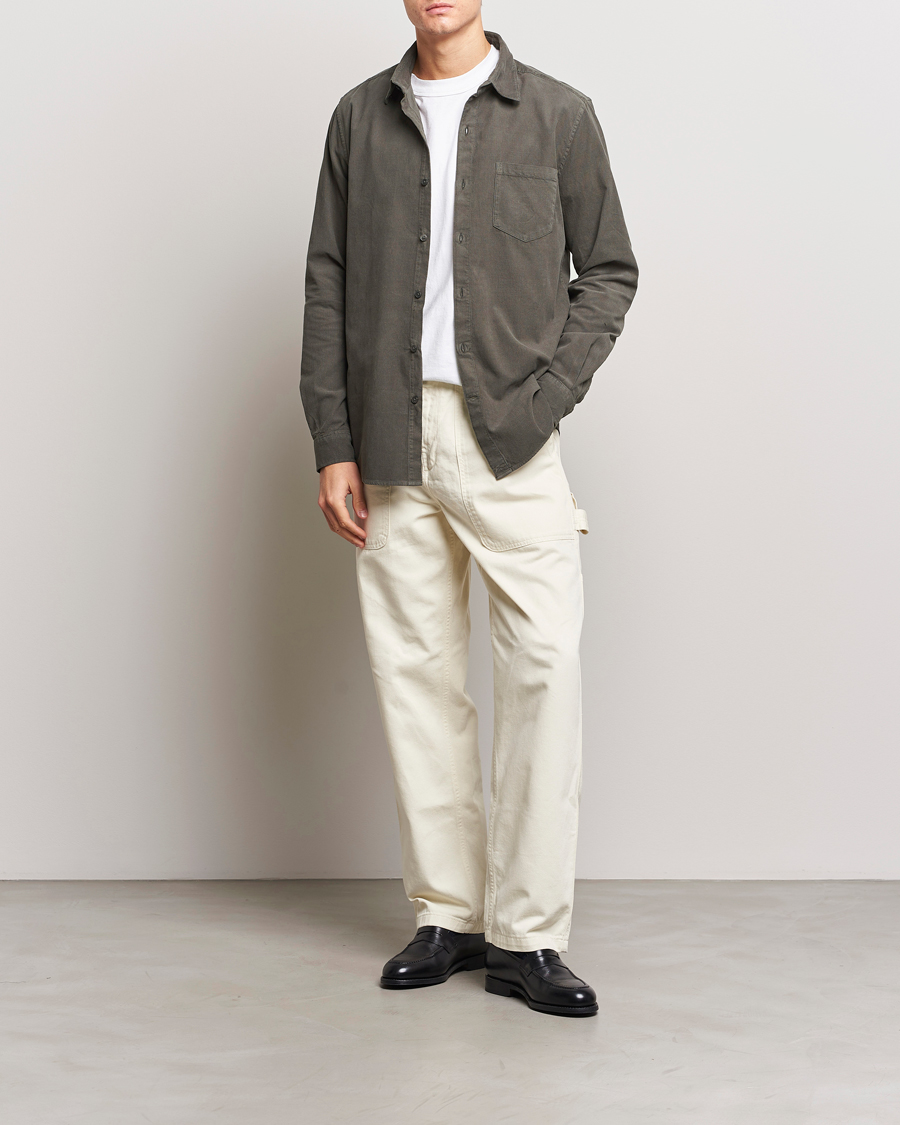 Men | Shirts | A Day's March | Daintree Baby Cord Shirt Olive