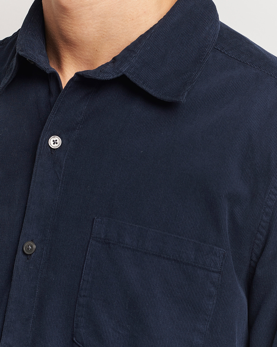 Men | Shirts | A Day's March | Daintree Baby Cord Shirt Navy