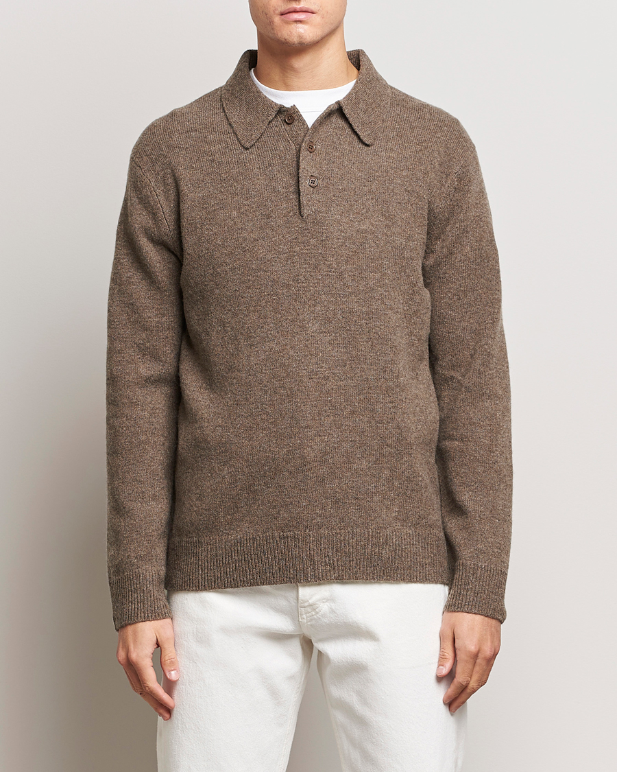 Men | A Day's March | A Day's March | Avoch Lambswool Polo Taupe