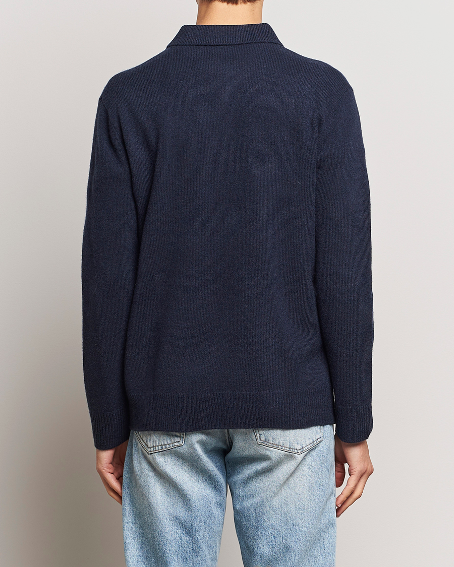 Men | Sweaters & Knitwear | A Day's March | Avoch Lambswool Polo Navy