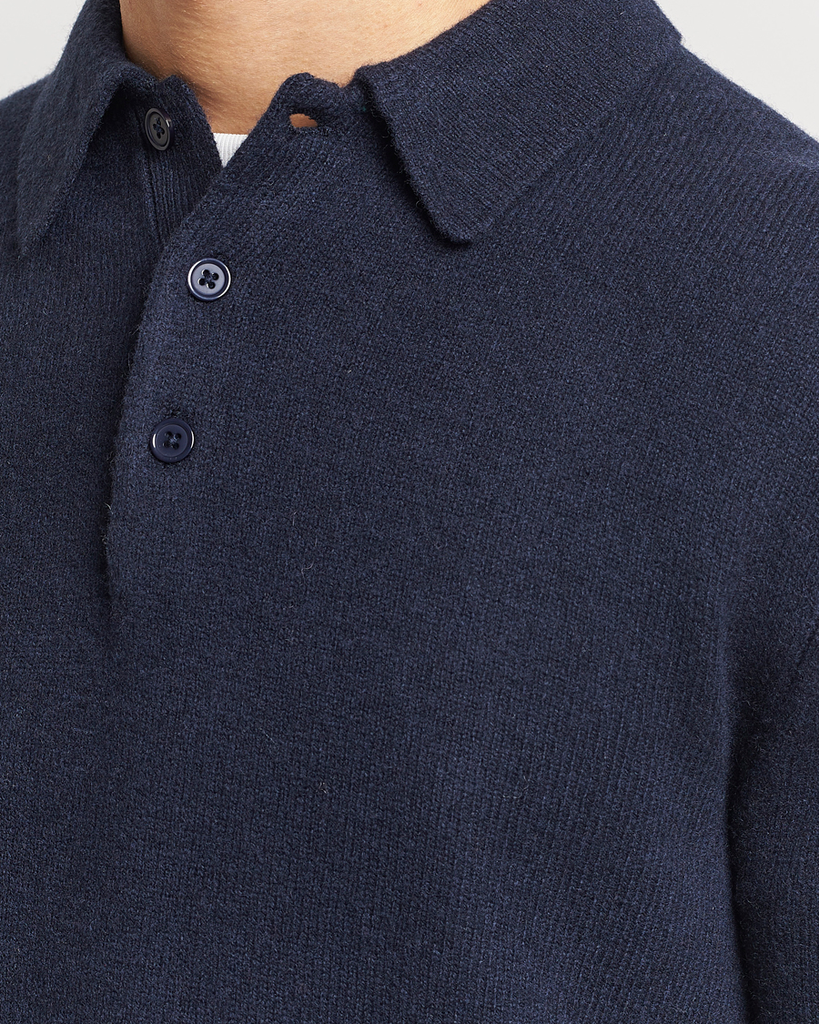 Men | Sweaters & Knitwear | A Day's March | Avoch Lambswool Polo Navy