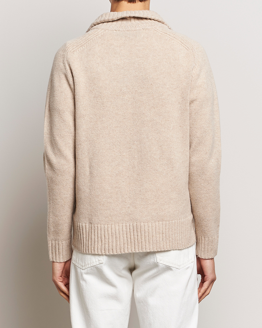 Men | Sweaters & Knitwear | A Day's March | Cullan Wool Half-Zip Sand