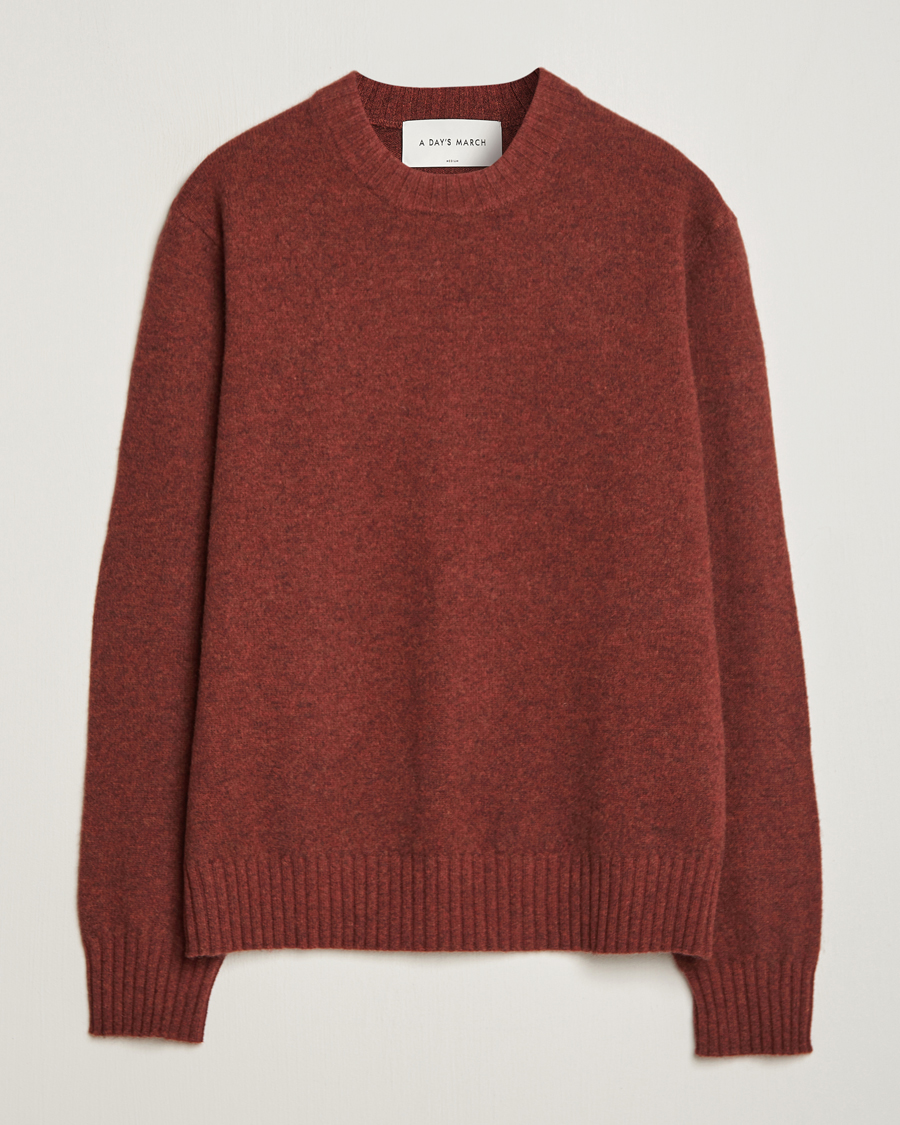 Men | A Day's March | A Day's March | Marlow Lambswool Crew Zinfandel