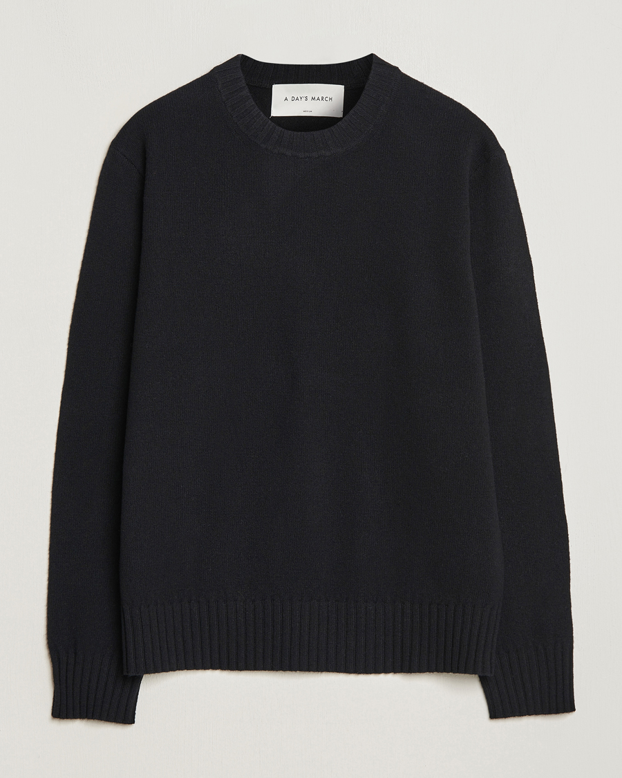 Men | A Day's March | A Day's March | Marlow Lambswool Crew Black