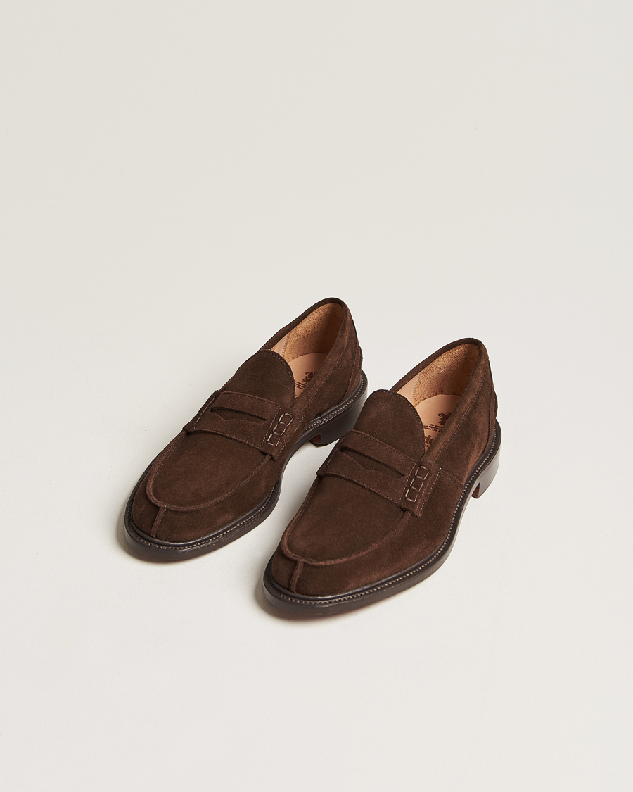 Men |  | Tricker's | James Penny Loafers Chocolate Suede