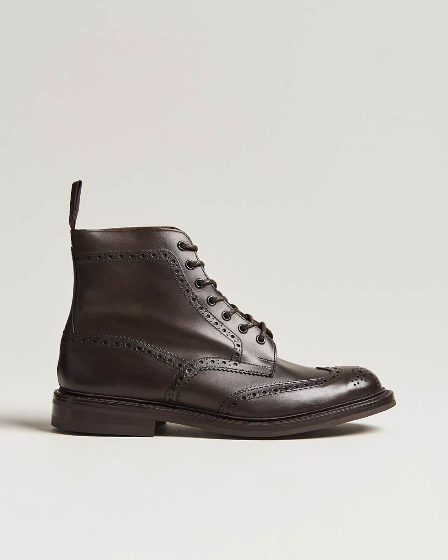 Men | Boots | Tricker's | Stow Dainite Country Boots Espresso Calf
