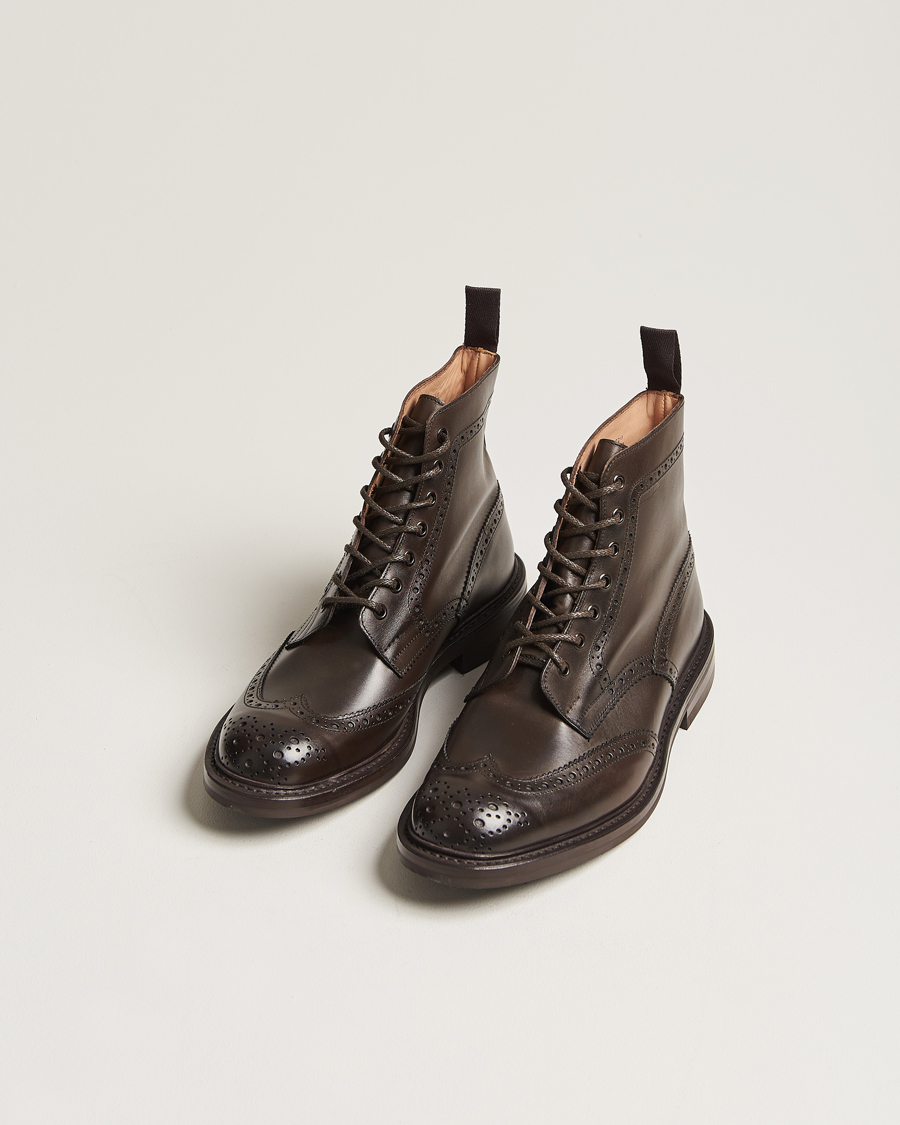 Men | Boots | Tricker's | Stow Dainite Country Boots Espresso Calf