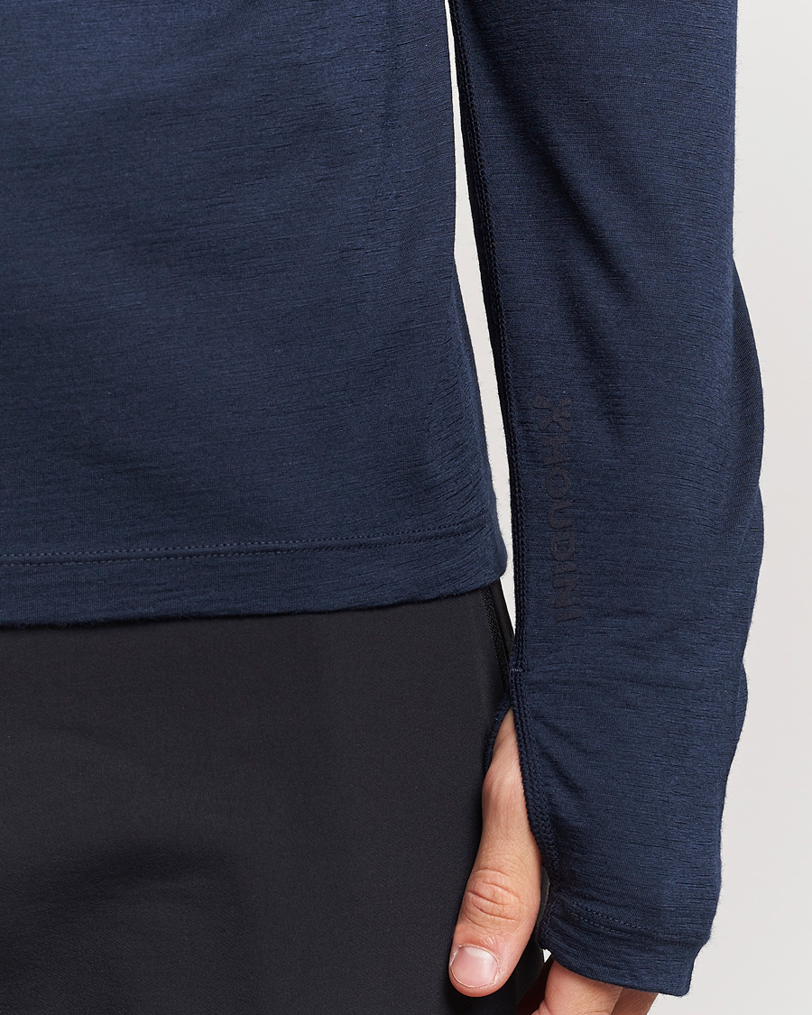 Men | Sweaters & Knitwear | Houdini | Desoli Merino Light Half Zip Blue Illusion