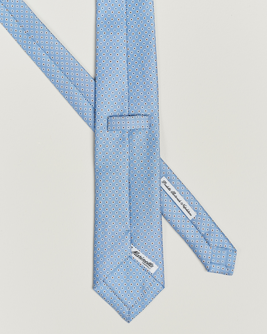 Men | E. Marinella 3-Fold Printed Silk Tie Light Blue | E. Marinella | 3-Fold Printed Silk Tie Light Blue