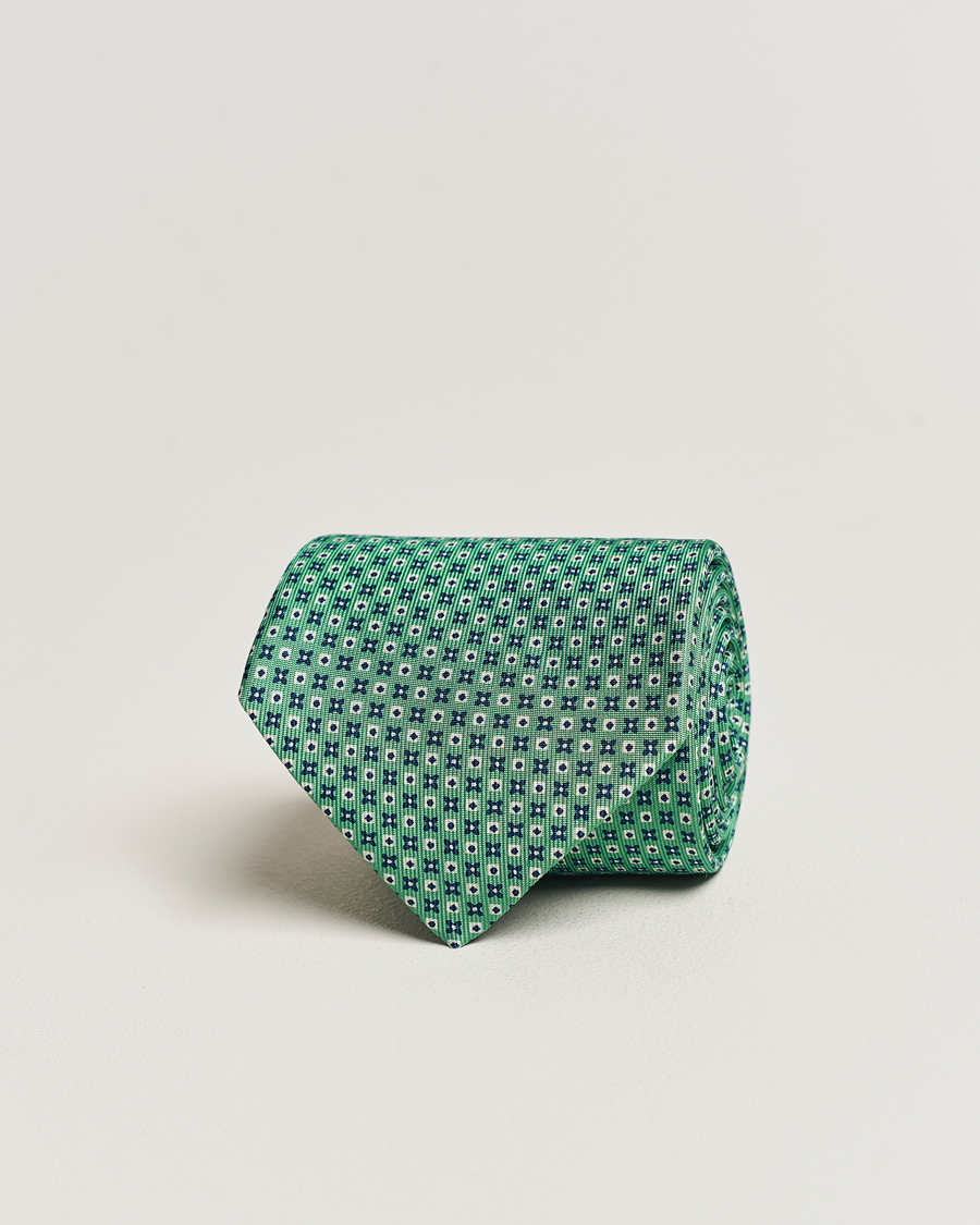Men | E. Marinella | E. Marinella | 3-Fold Printed Silk Tie Light Green