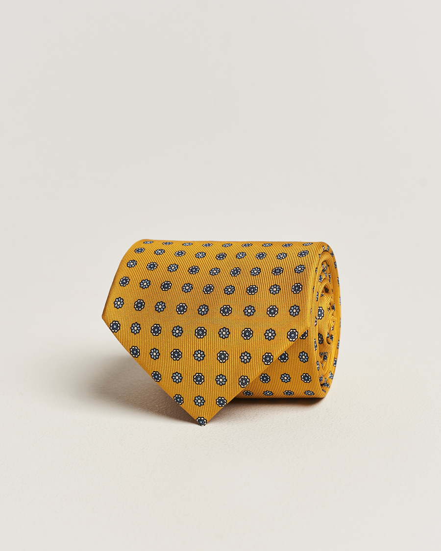Men | E. Marinella | E. Marinella | 3-Fold Printed Silk Tie Yellow