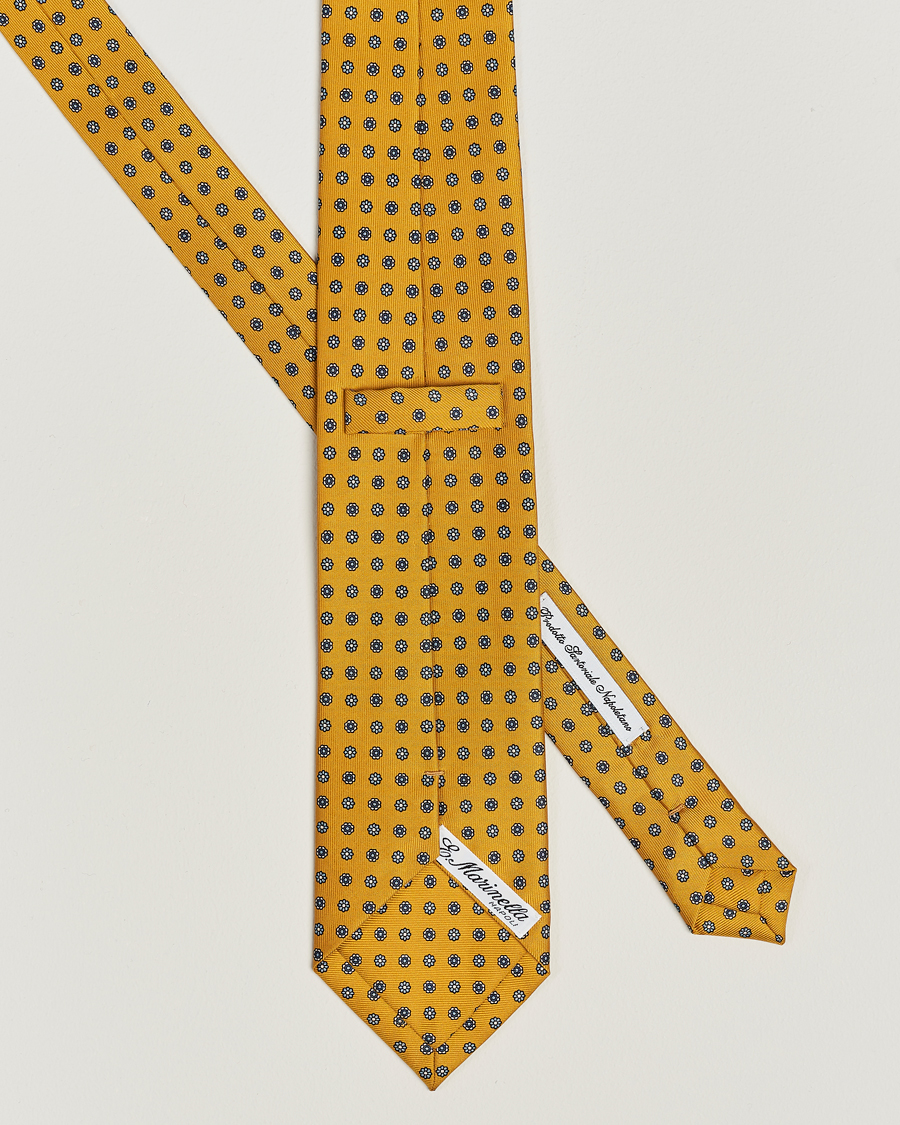 Men | E. Marinella 3-Fold Printed Silk Tie Yellow | E. Marinella | 3-Fold Printed Silk Tie Yellow