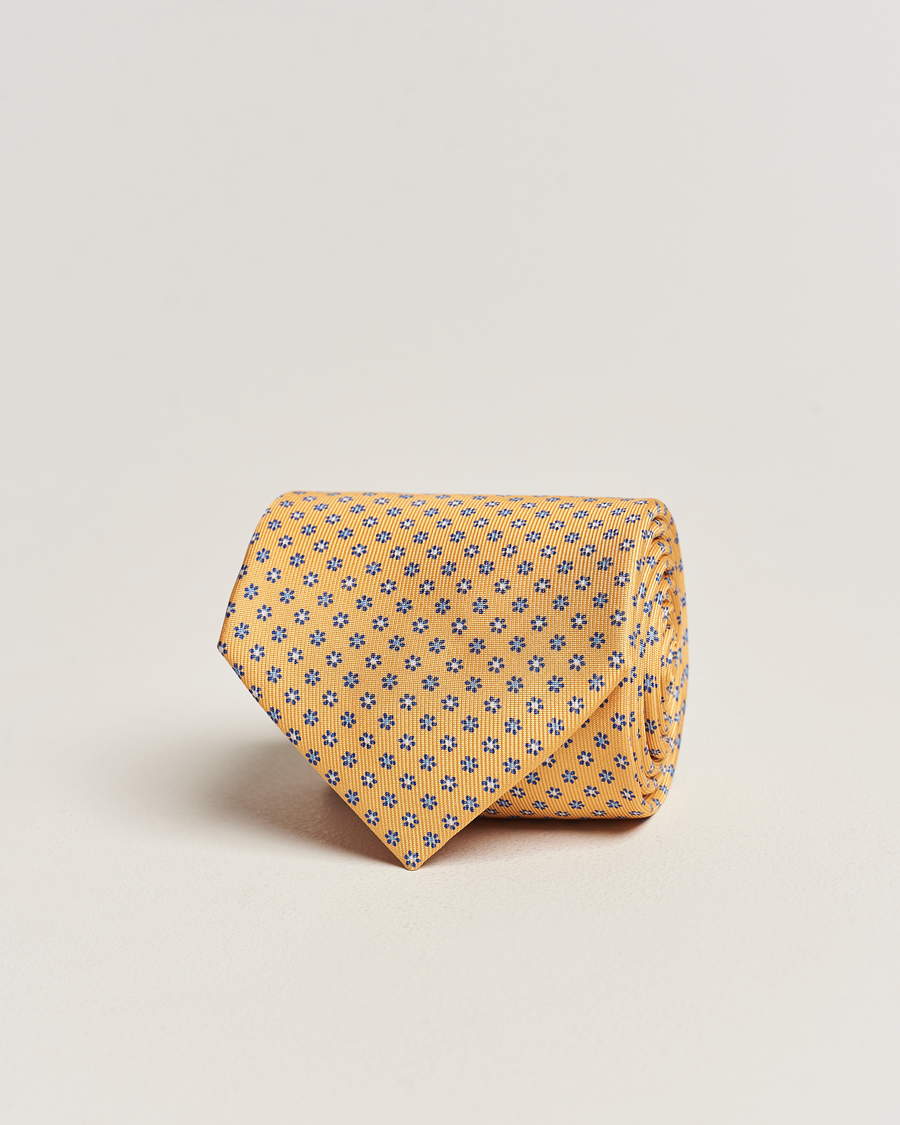 Men | E. Marinella 3-Fold Printed Silk Tie Yellow | E. Marinella | 3-Fold Printed Silk Tie Yellow