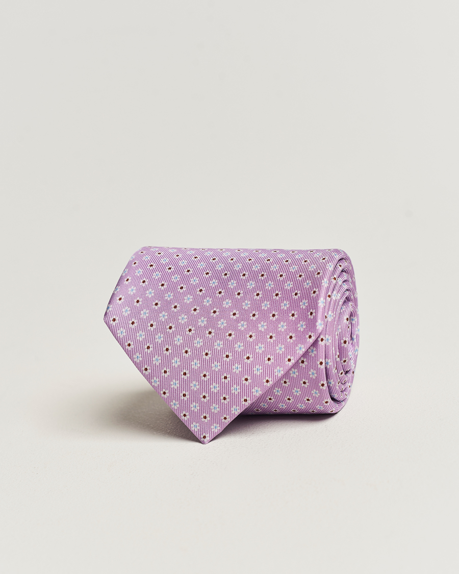 Men |  | E. Marinella | 3-Fold Printed Silk Tie Lilac