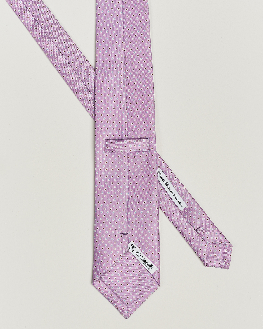 Men | E. Marinella 3-Fold Printed Silk Tie Lilac | E. Marinella | 3-Fold Printed Silk Tie Lilac