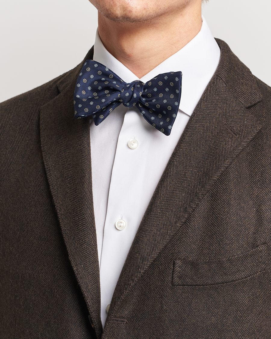 Men | E. Marinella Silk Bow Tie Navy | E. Marinella | Silk Bow Tie Navy
