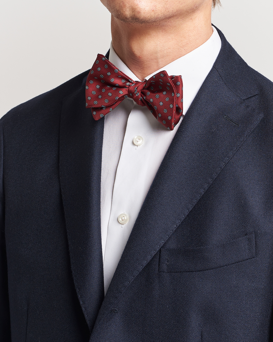 Men | E. Marinella Silk Bow Tie Burgundy | E. Marinella | Silk Bow Tie Burgundy