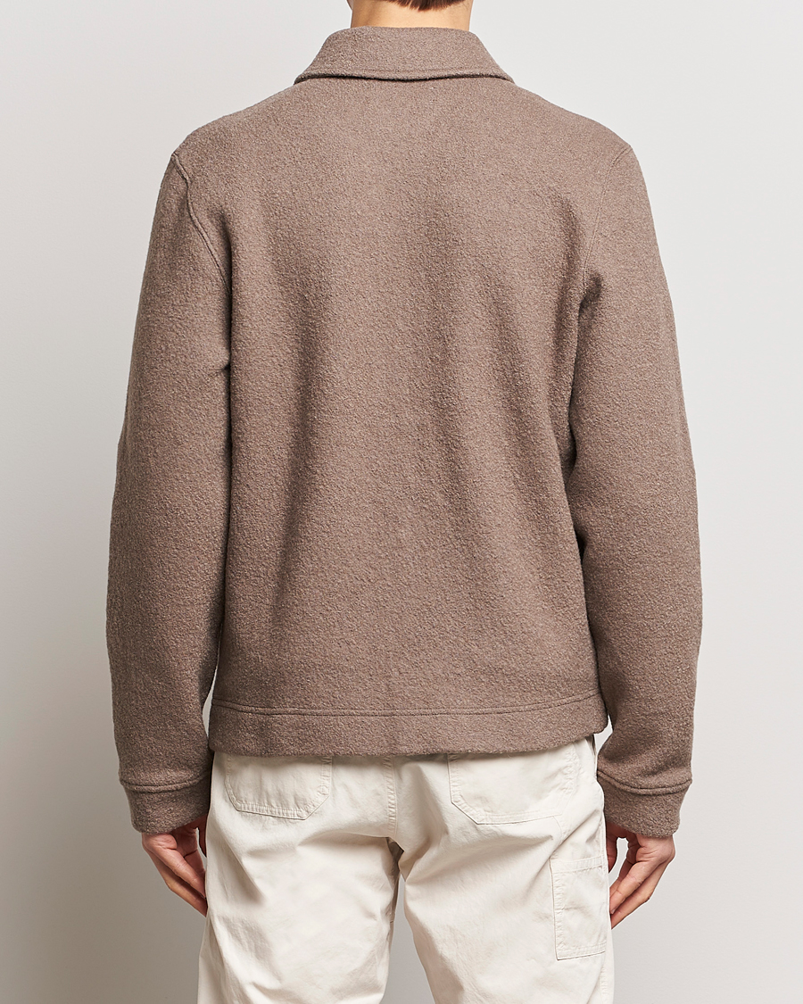 Men | Sweaters & Knitwear | Samsøe Samsøe | Hannes Boiled Wool Full Zip Fallen Rock