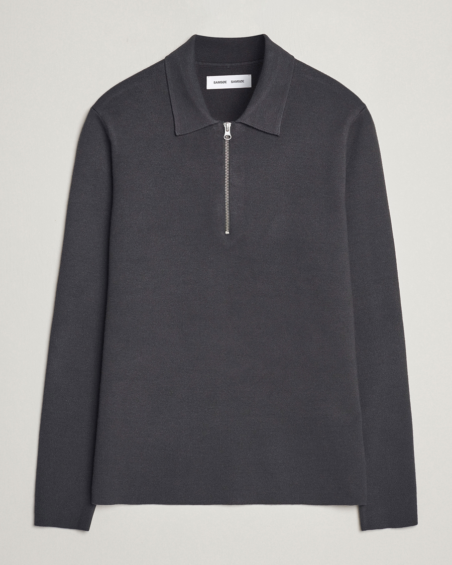 Men | Sweaters & Knitwear | Samsøe Samsøe | Guna Half Zip Volcanic Ash
