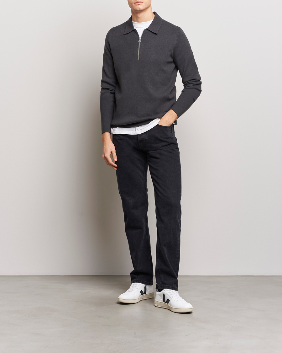 Men | Sweaters & Knitwear | Samsøe Samsøe | Guna Half Zip Volcanic Ash