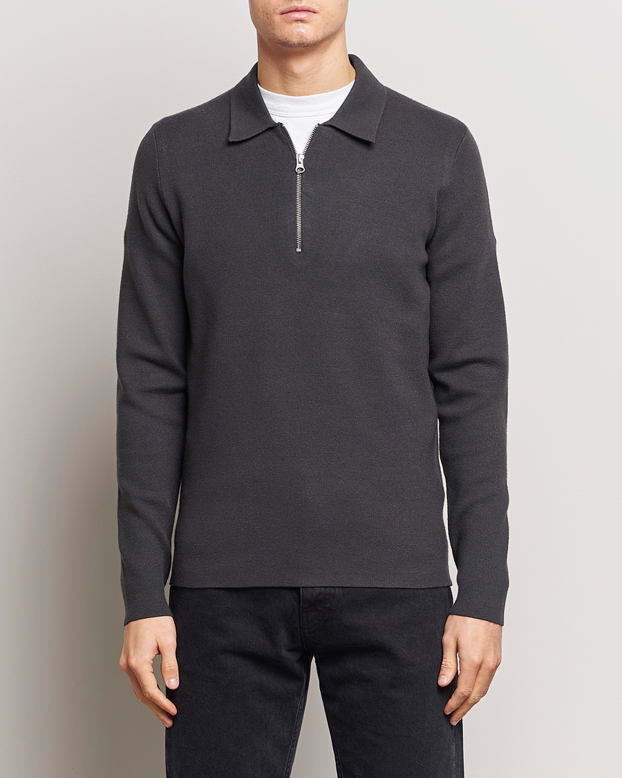 Men | Sweaters & Knitwear | Samsøe Samsøe | Guna Half Zip Volcanic Ash