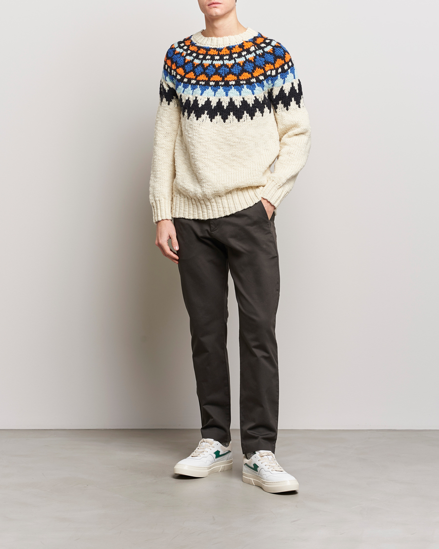 Men | Sweaters & Knitwear | NN07 | Felix Nordic Wool Sweater Ecru Multi