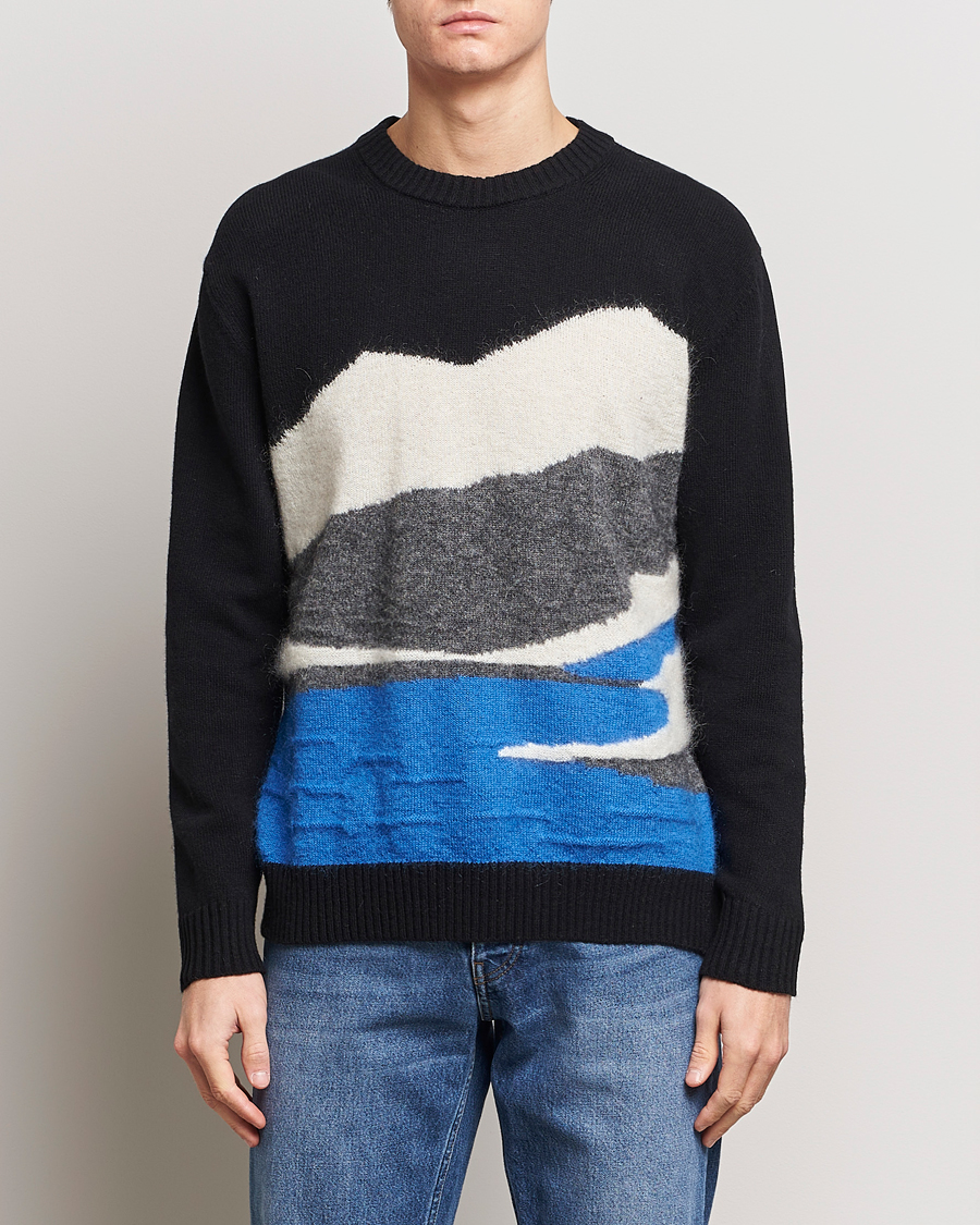 Men | Sweaters & Knitwear | NN07 | Jason Mohair Wool Sweater Black Multi