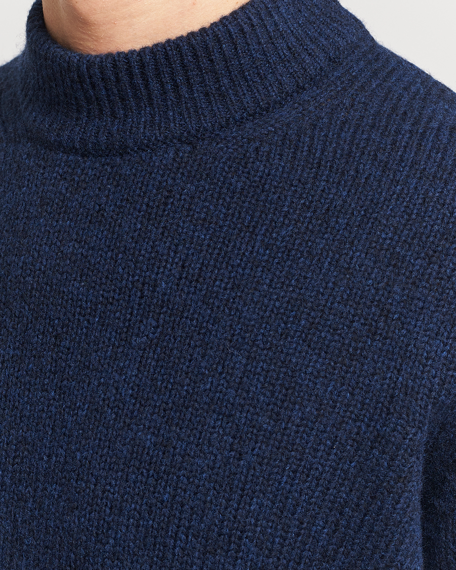 Men | Sweaters & Knitwear | NN07 | Nick Mock Neck Sweater Navy Blue