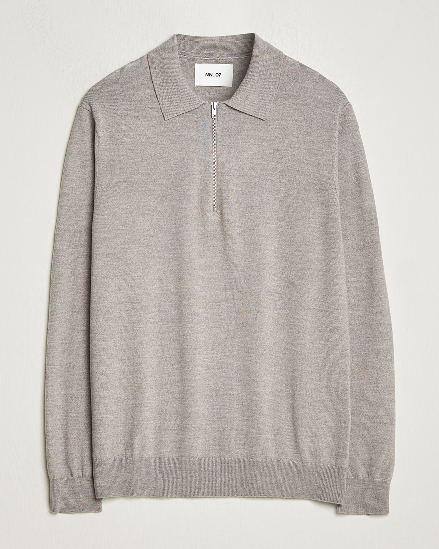 Men | Sweaters & Knitwear | NN07 | Sergio Half-Zip Polo Stone