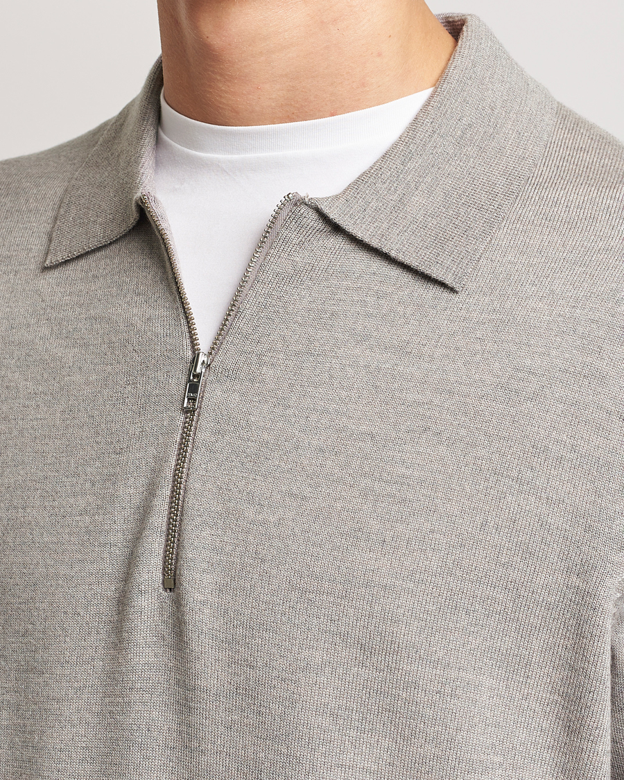 Men | Sweaters & Knitwear | NN07 | Sergio Half-Zip Polo Stone