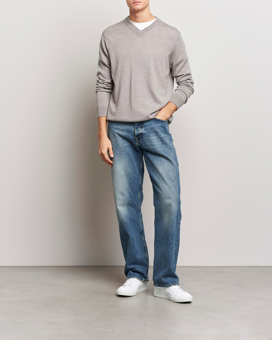 Men | Sweaters & Knitwear | NN07 | Sergio V-Neck Pullover Stone