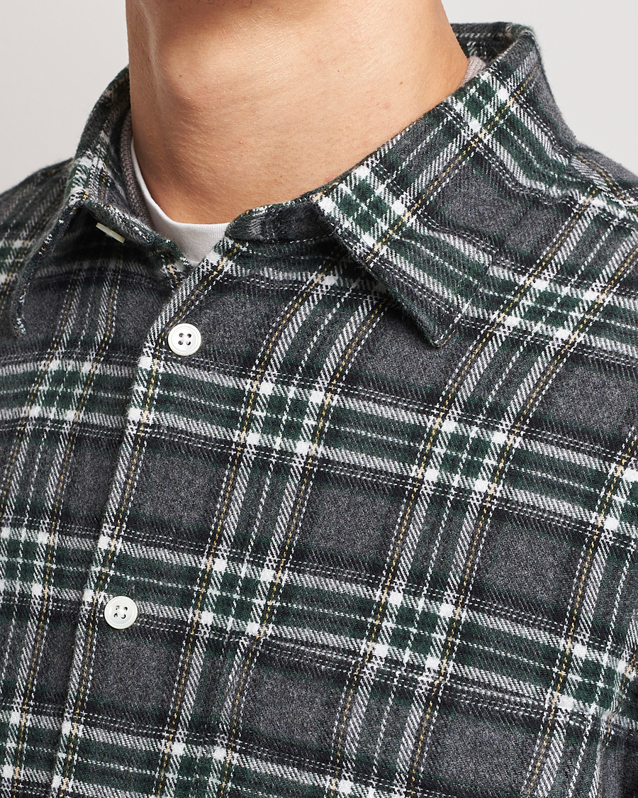 Men | Shirts | NN07 | Arne Checked Cotton Shirt Dark Grey