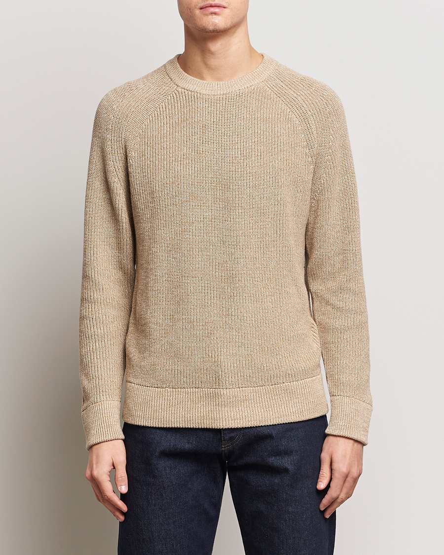 Men | Sweaters & Knitwear | NN07 | Jacobo Cotton Crewneck Sweater Desert Khaki