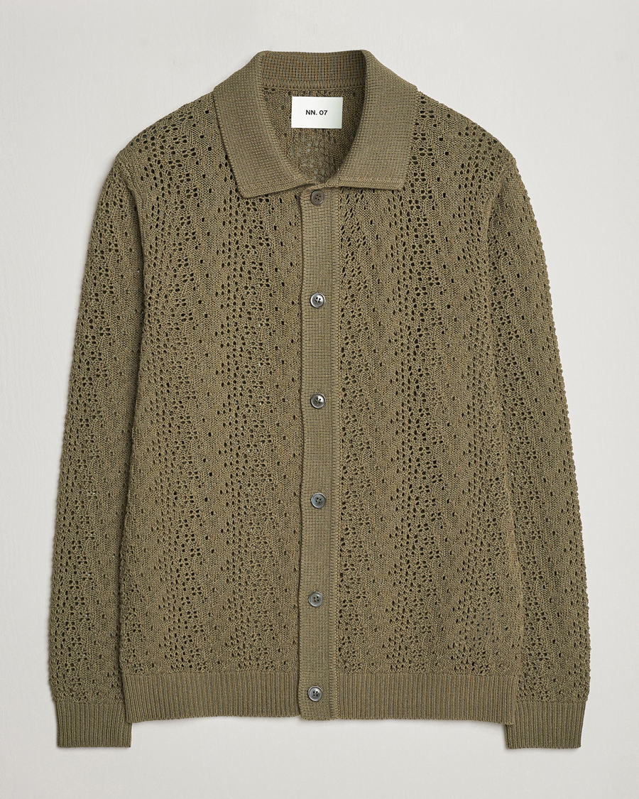 Men | Sweaters & Knitwear | NN07 | Vito Lace Cardigan Dark Green