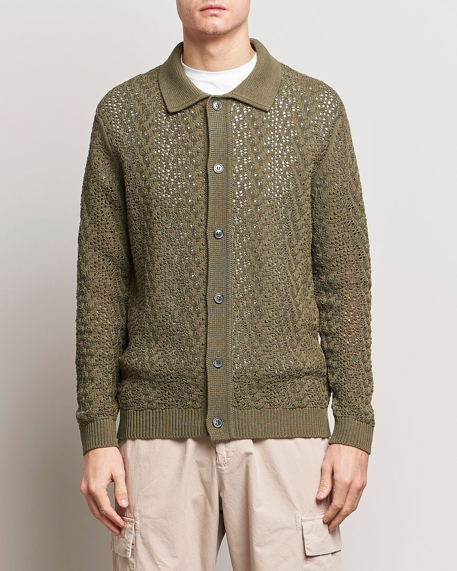 Men | Sweaters & Knitwear | NN07 | Vito Lace Cardigan Dark Green