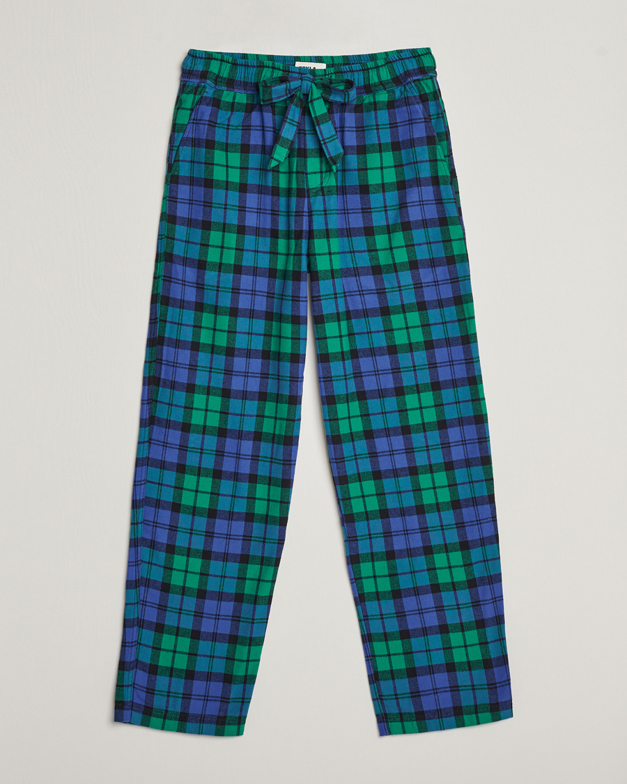 Men | Pyjamas & Robes | Tekla | Flannel Checked Pyjama Pants Green/Blue