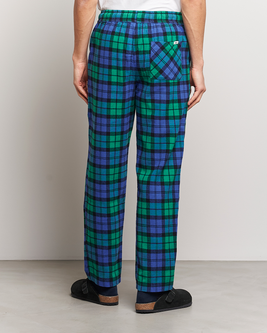 Men | Pyjamas & Robes | Tekla | Flannel Checked Pyjama Pants Green/Blue