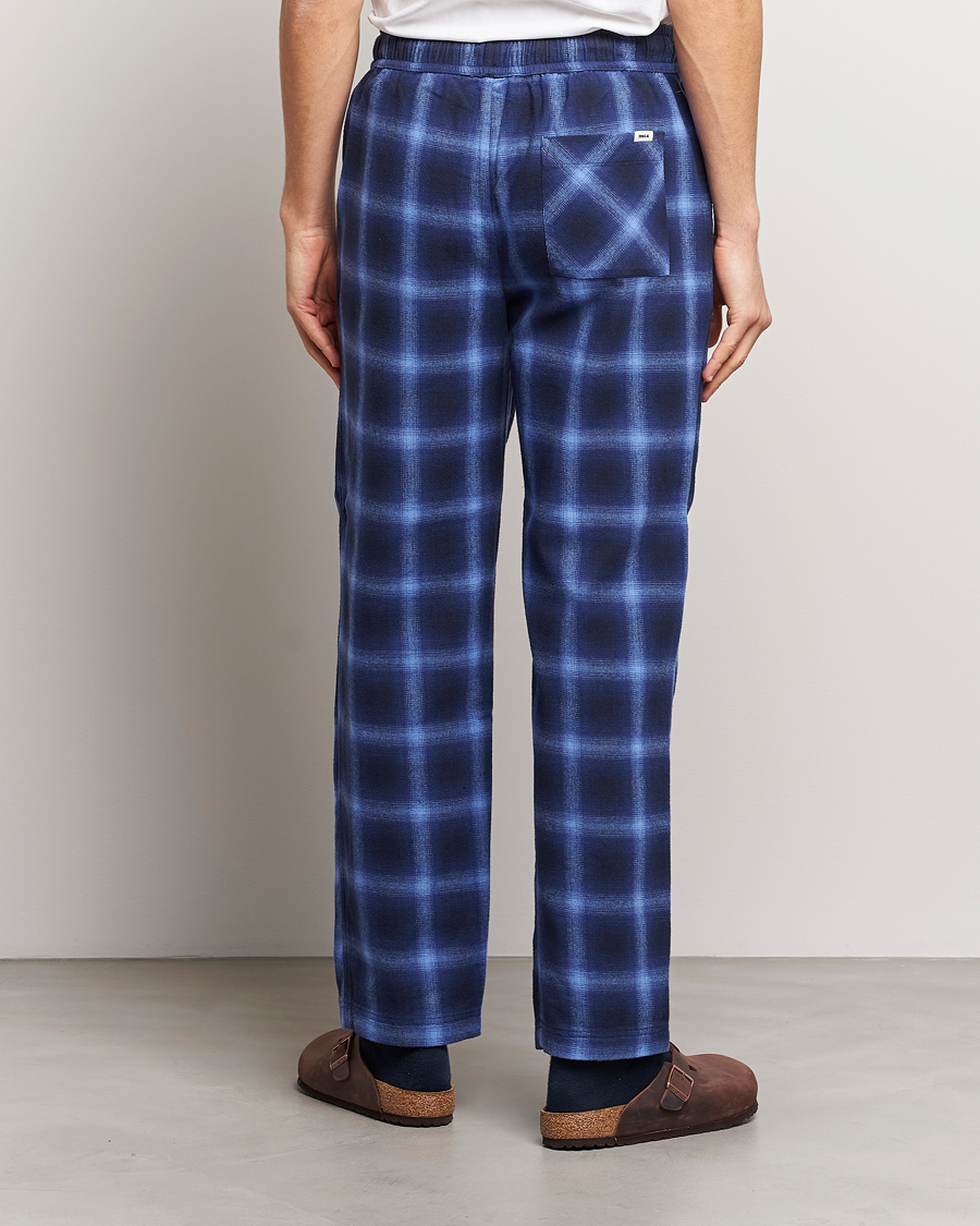 Men | Pyjamas & Robes | Tekla | Flannel Checked Pyjama Pants Navy/Blue
