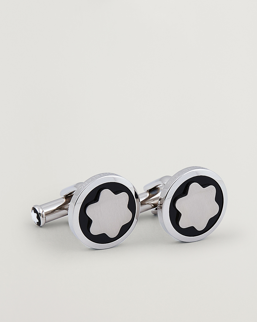 Men | Cufflinks | Montblanc | Cufflinks Steel Snowcap Onyx