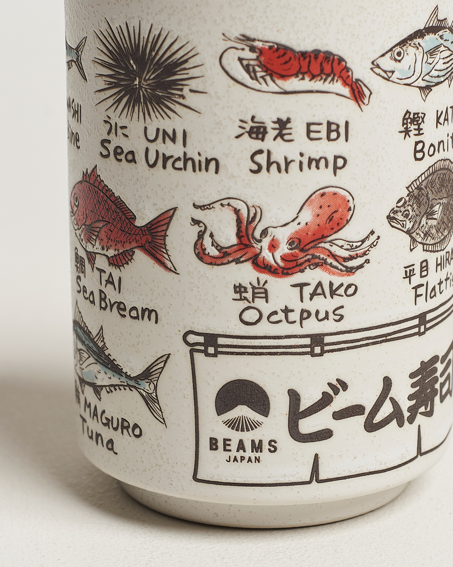 Men |  | Beams Japan | Ceramic Fish Sushi Cup White