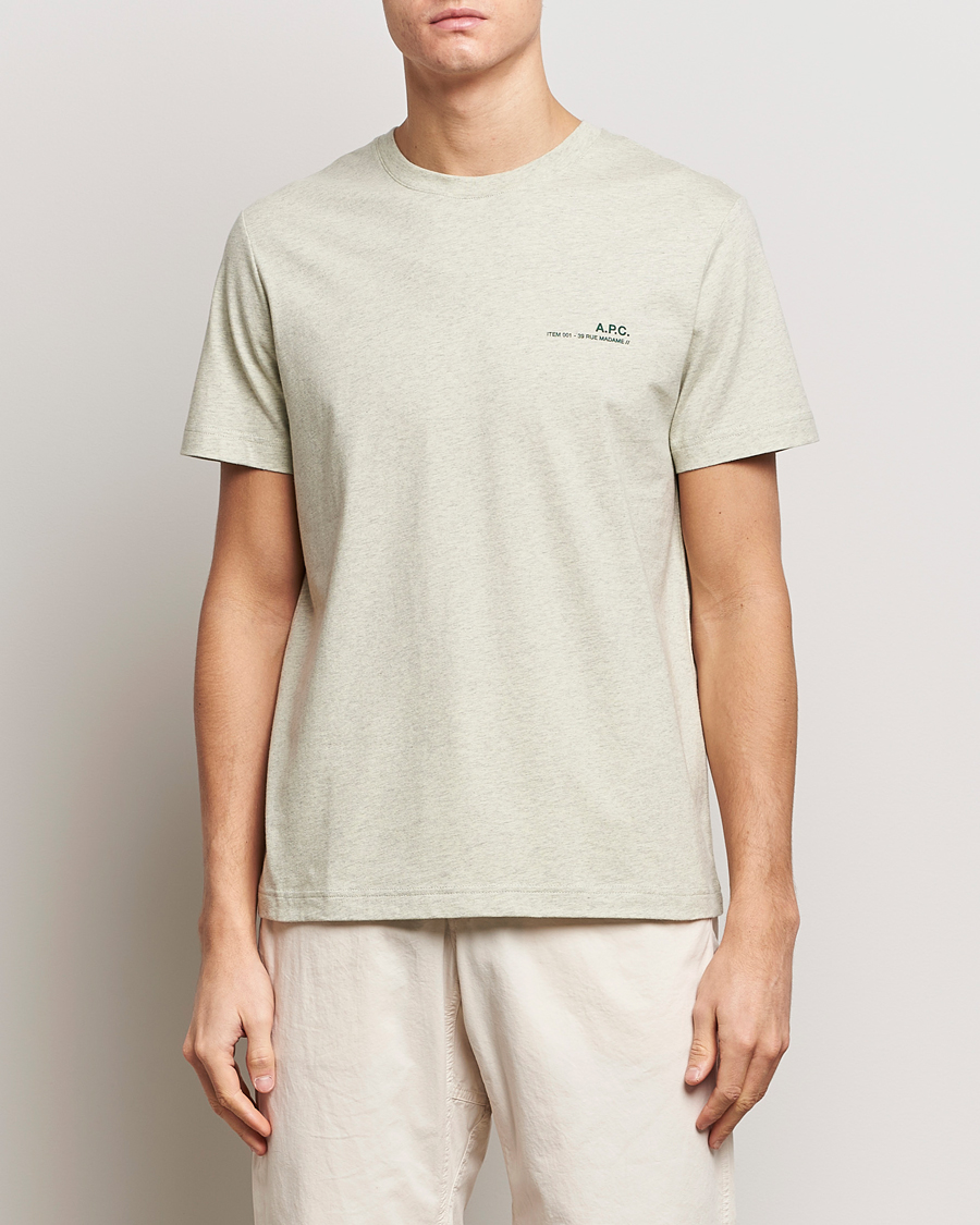 Men |  | A.P.C. | Item T-Shirt Vert Pale Chine