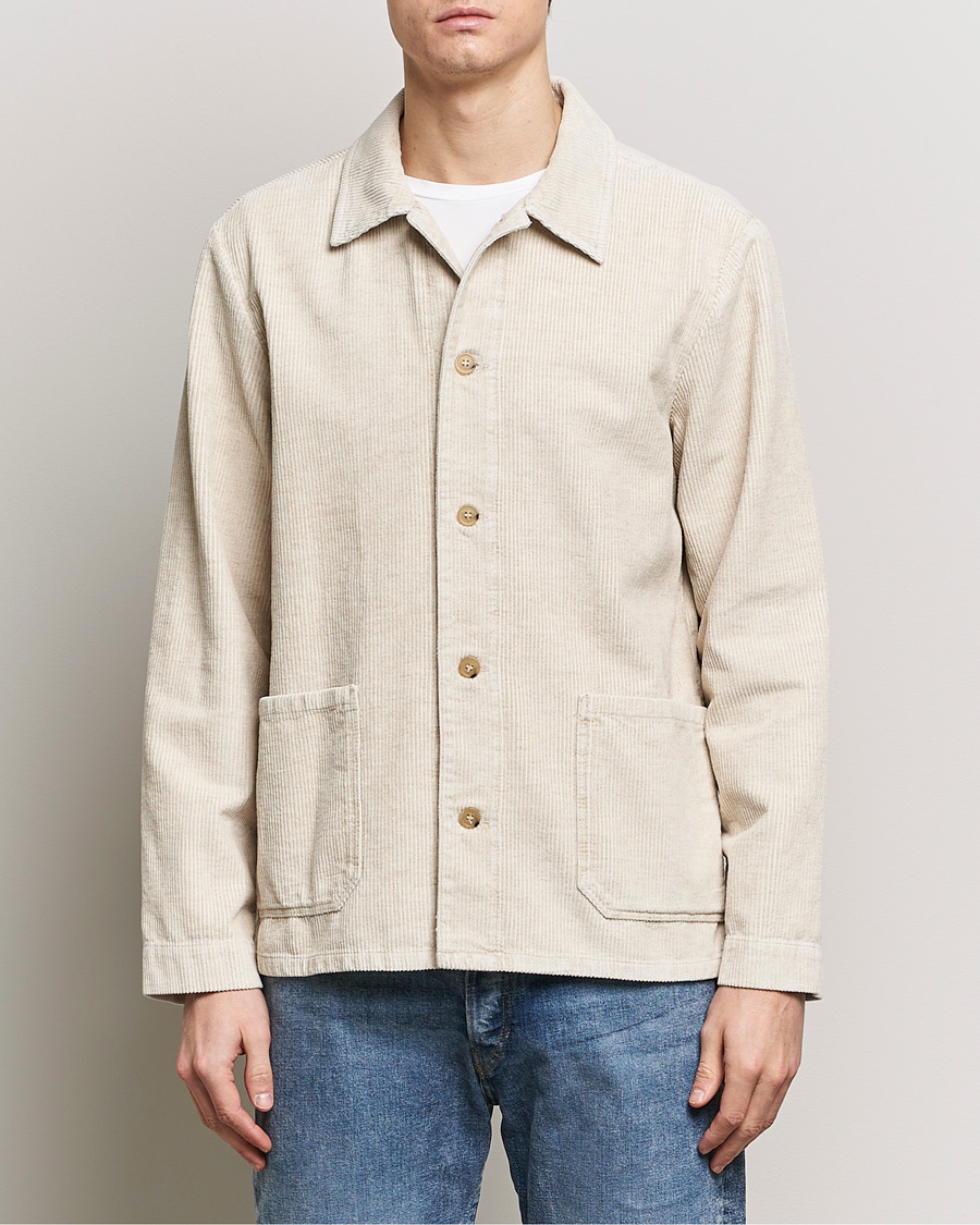 Men | Clothing | A.P.C. | Kerlouan Cotton/Linen Corduroy Shirt Jacket Ecru
