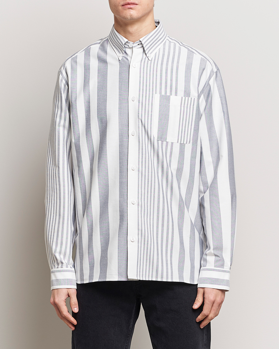 Men | Clothing | A.P.C. | Mateo Striped Oxford Shirt Marine/White